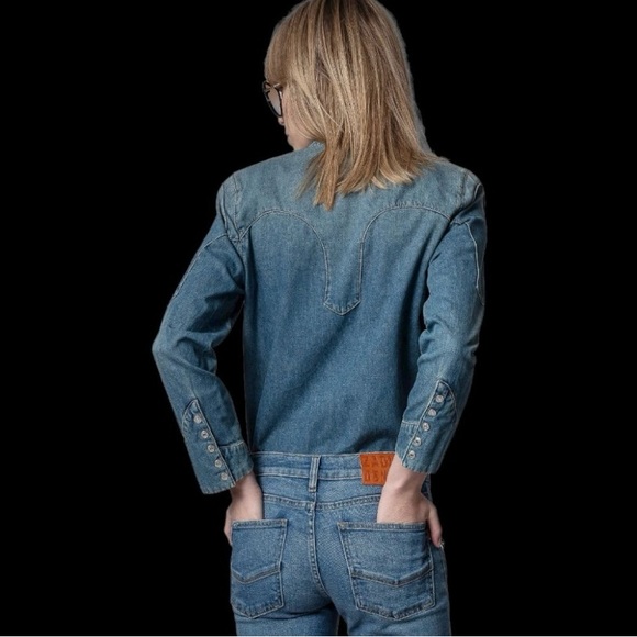 NWOT Zadig and Voltaire Thelmus Denim Jacket - Picture 2 of 13